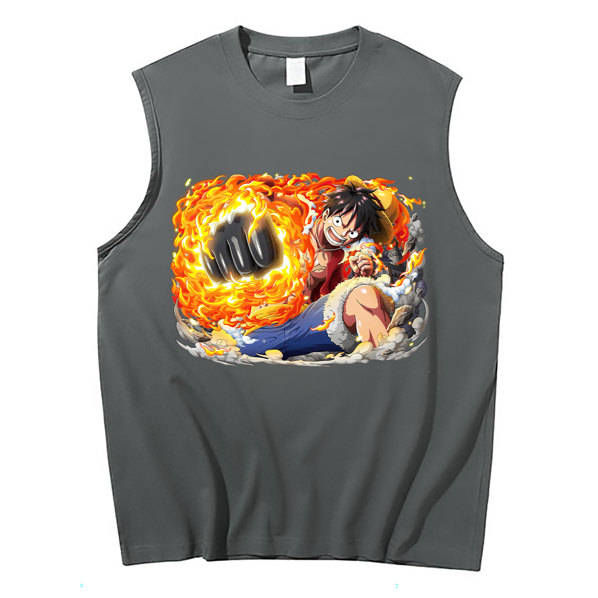 ワンピース モンキー・D・ルフィ ONE PIECE Monkey D. Luffy コットン100％タンクトップ（フロントプリント）